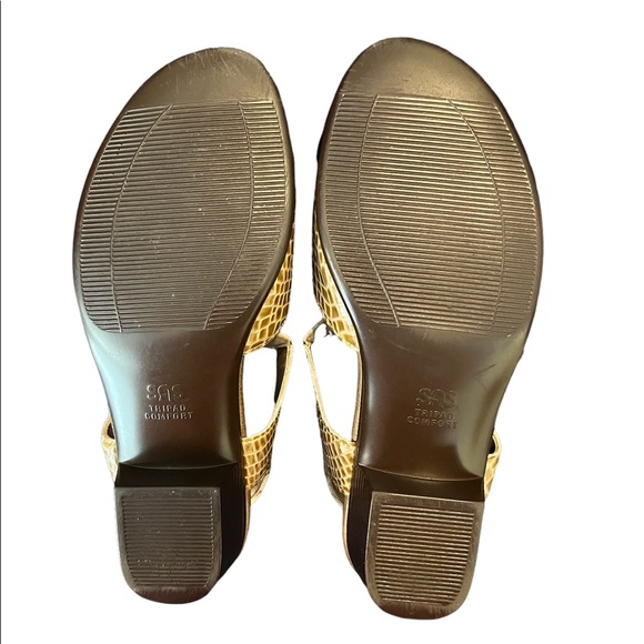 SAS Suntimer Beige Croc Heel Strap Sandal Women’s 7.5 With Box No Lid - Picture 7 of 7
